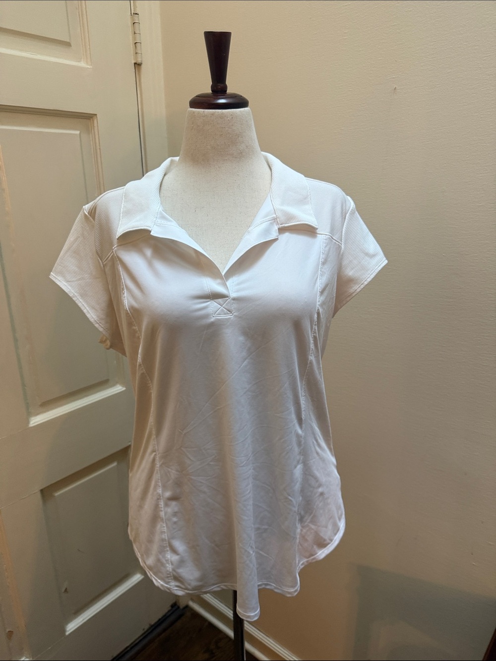 Athleta White Polo-Style golf shirt